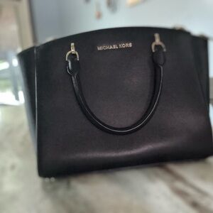 Michael Kors Black Tote with Gold Accents